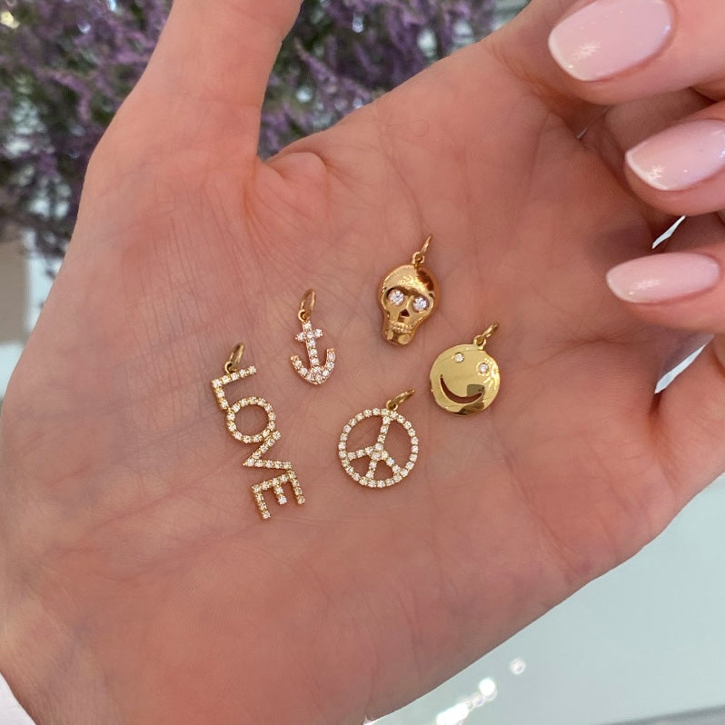 Love and Peace Diamond Charm