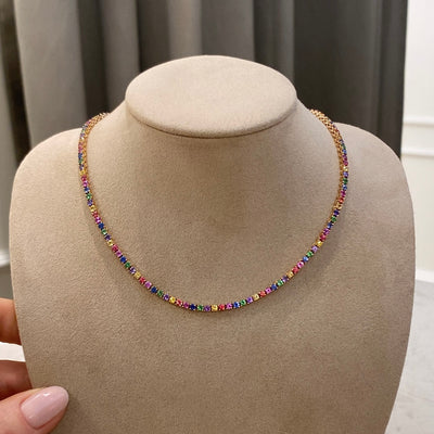 Rainbow Tennis Collier 38cm