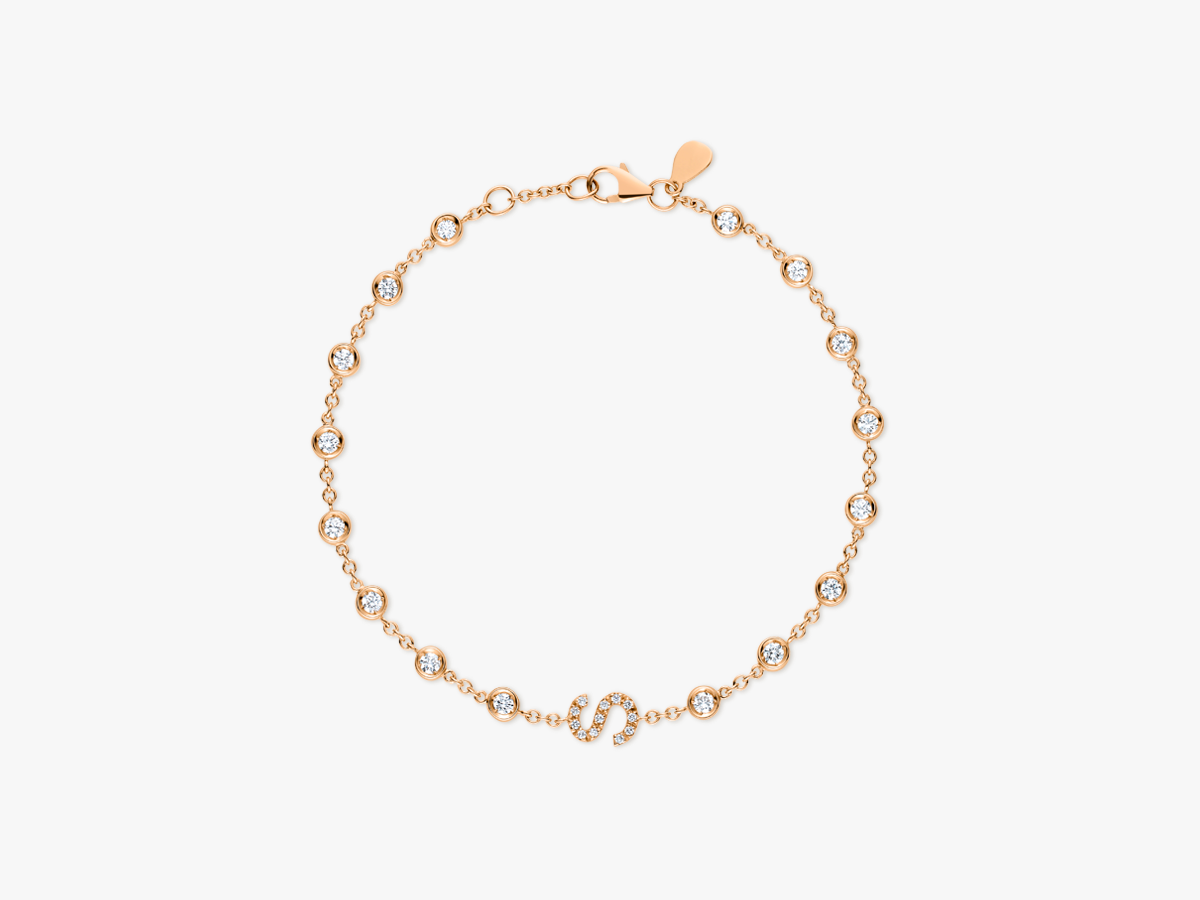 DIAMANT BUCHSTABEN BEZEL Armkette