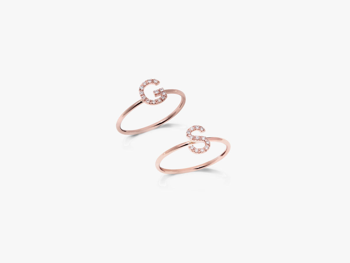 BAGUE DIAMANT LETTRES