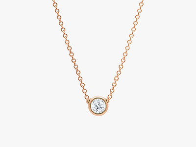 Gentle Brilliance - Solitaire Zargen Diamant Halskette