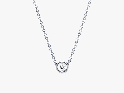 Gentle Brilliance - Solitaire Zargen Diamant Halskette