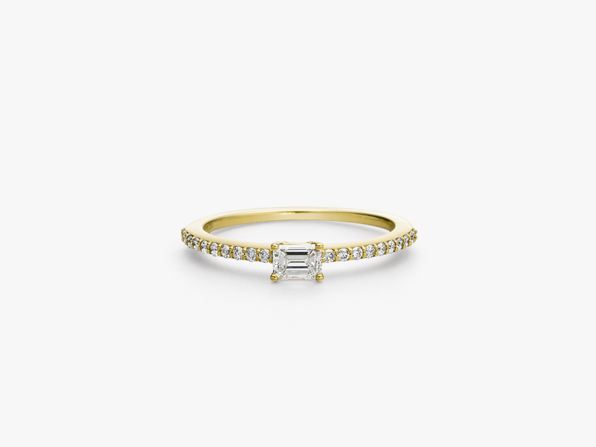 Mini Emerald Diamant Pavé Ring (Ausstellungsstück)
