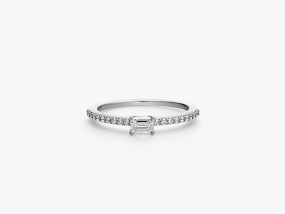 Mini Emerald Diamant Pavé Ring (Ausstellungsstück)