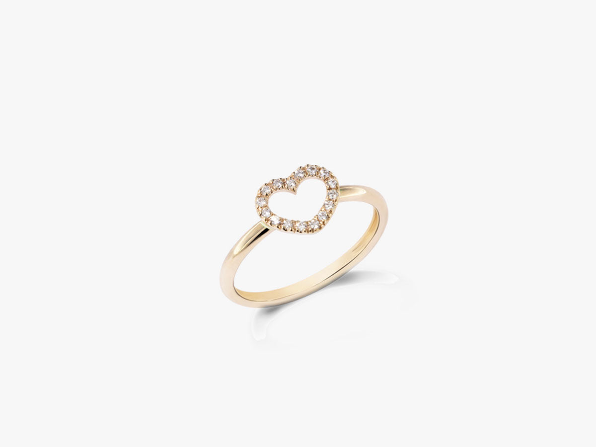 DIAMANT HERZ RING - OPEN HEART