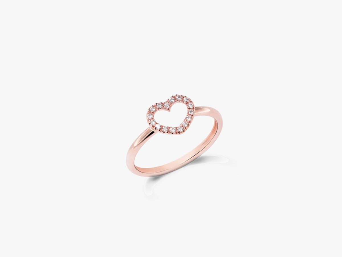 DIAMANT HERZ RING - OPEN HEART