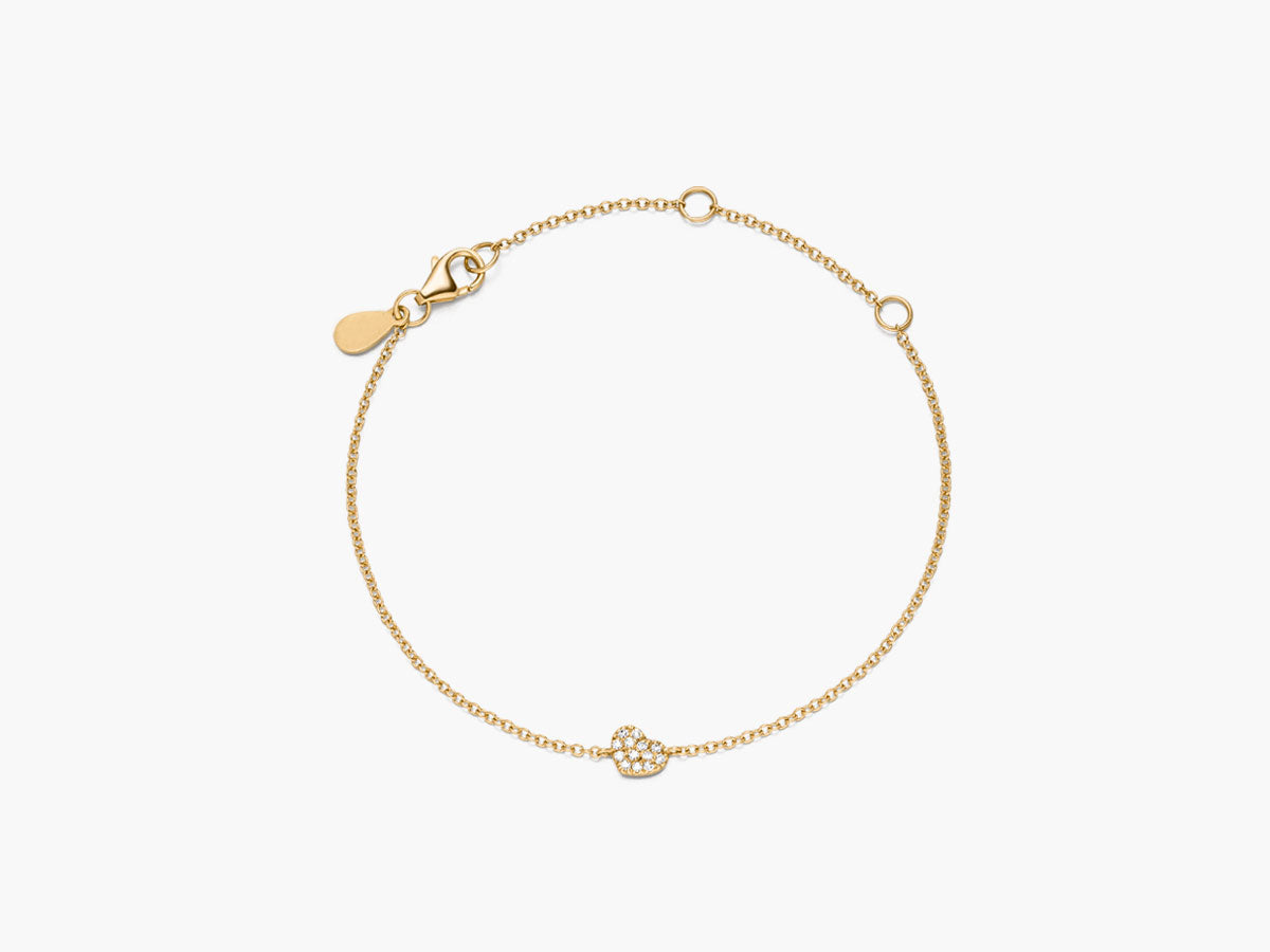 Petite diamond heart bracelet