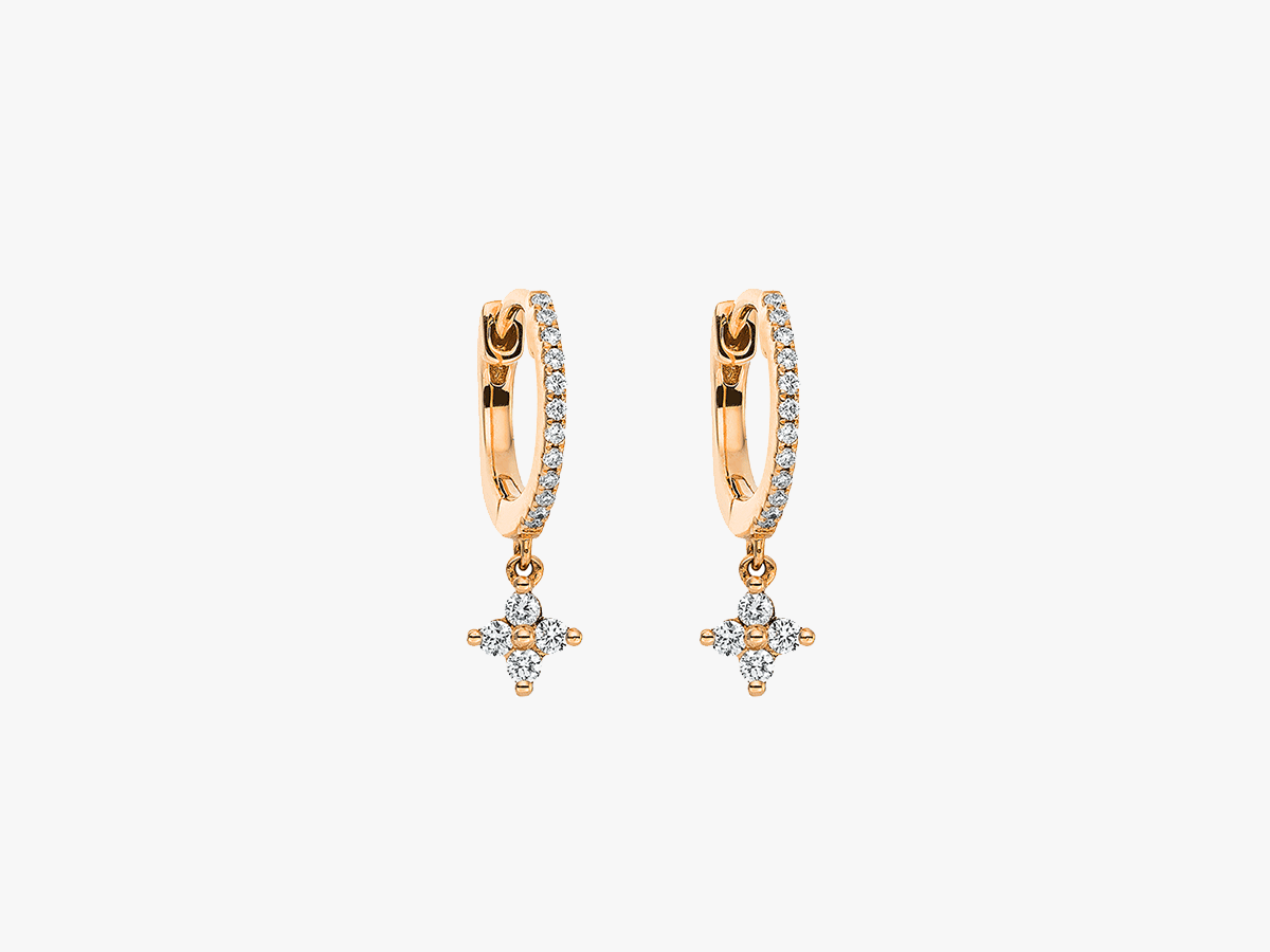 PETITE STELLA Diamond Creoles