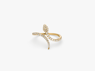 SERPENTINA - filigree diamond snake ring