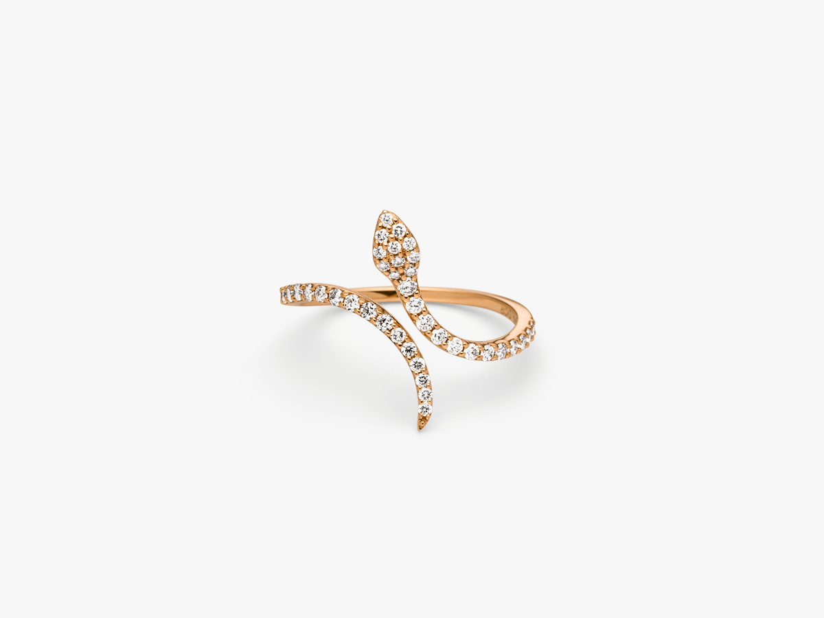 SERPENTINA - filigree diamond snake ring