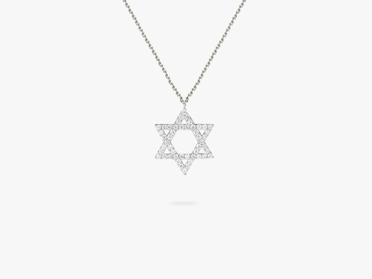 Star of David Diamond Pendant Necklace