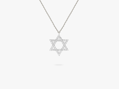 Star of David Diamond Pendant Necklace