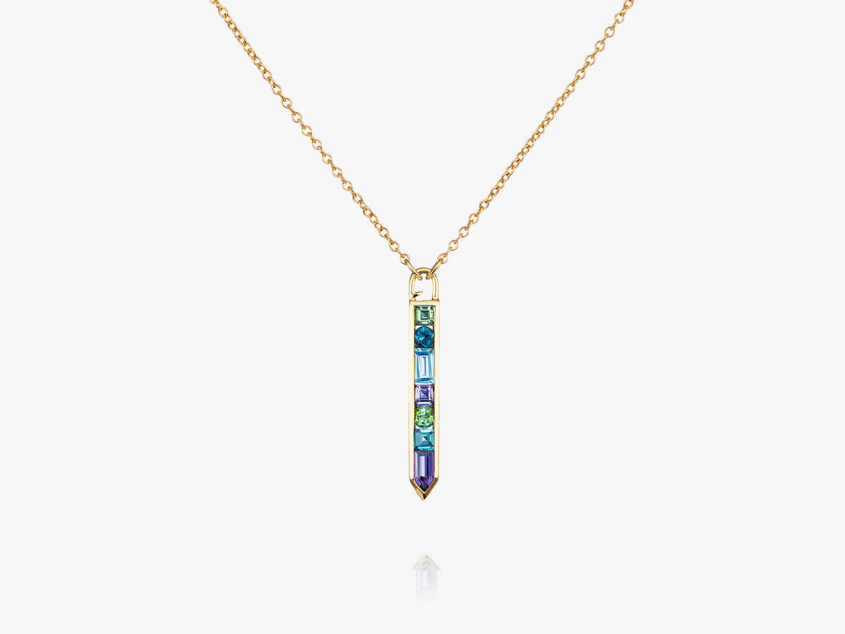 AURA Arrow Purple, Blueish & Green Halskette
