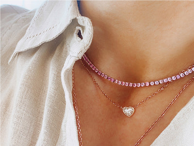 CARDIA Choker - Floating Heart Diamond