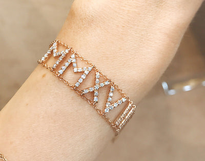 DIAMOND NAME ARM CHAIN (double chain)