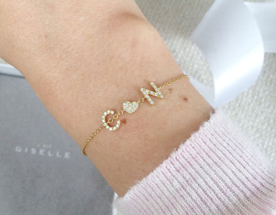 Petit ID Armband - Weissgold, Gelbgold, Roségold <br>funkelnde Diamanten - Giselle Jewelry CH - 2