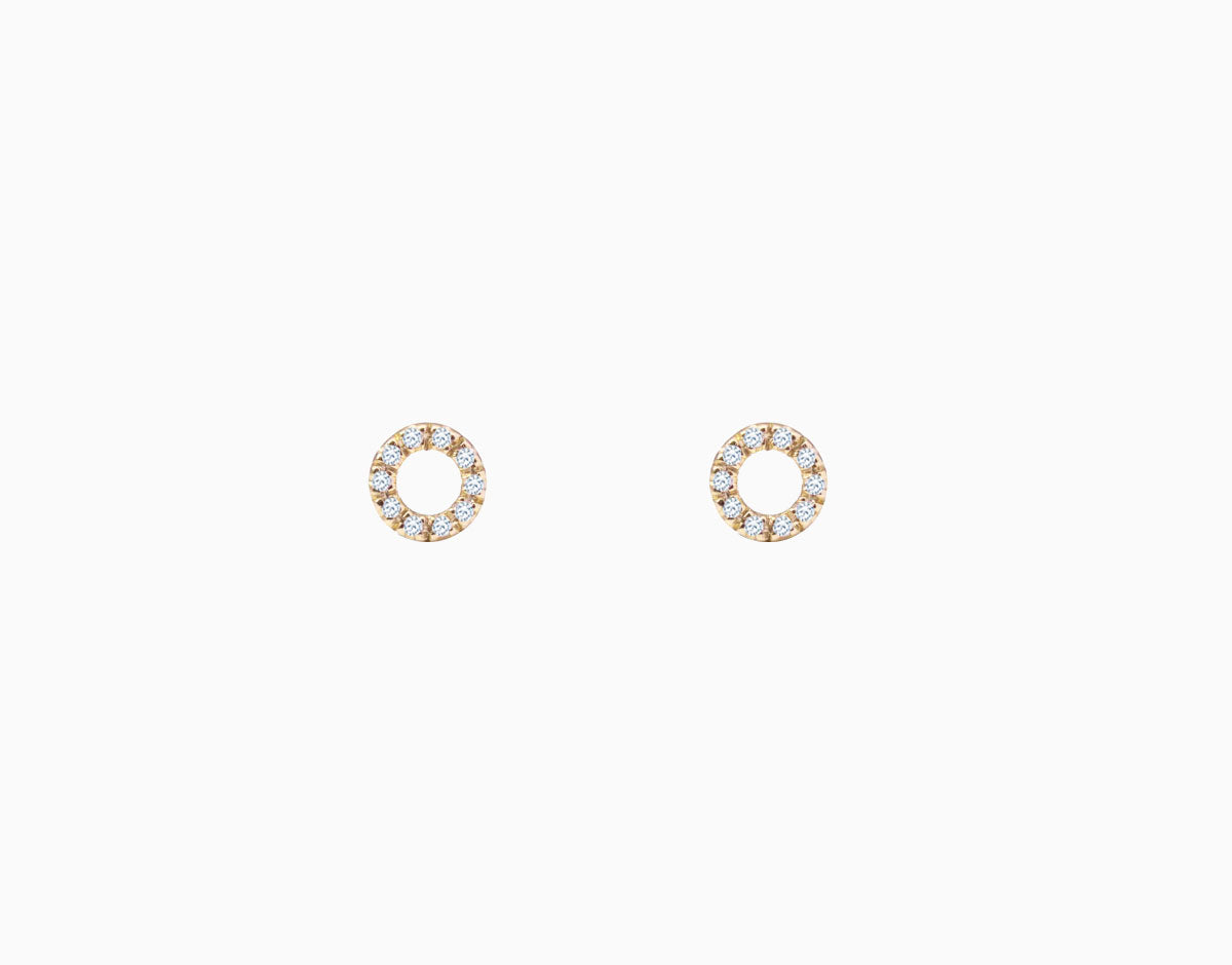 Diamond Circle Stud Earrings