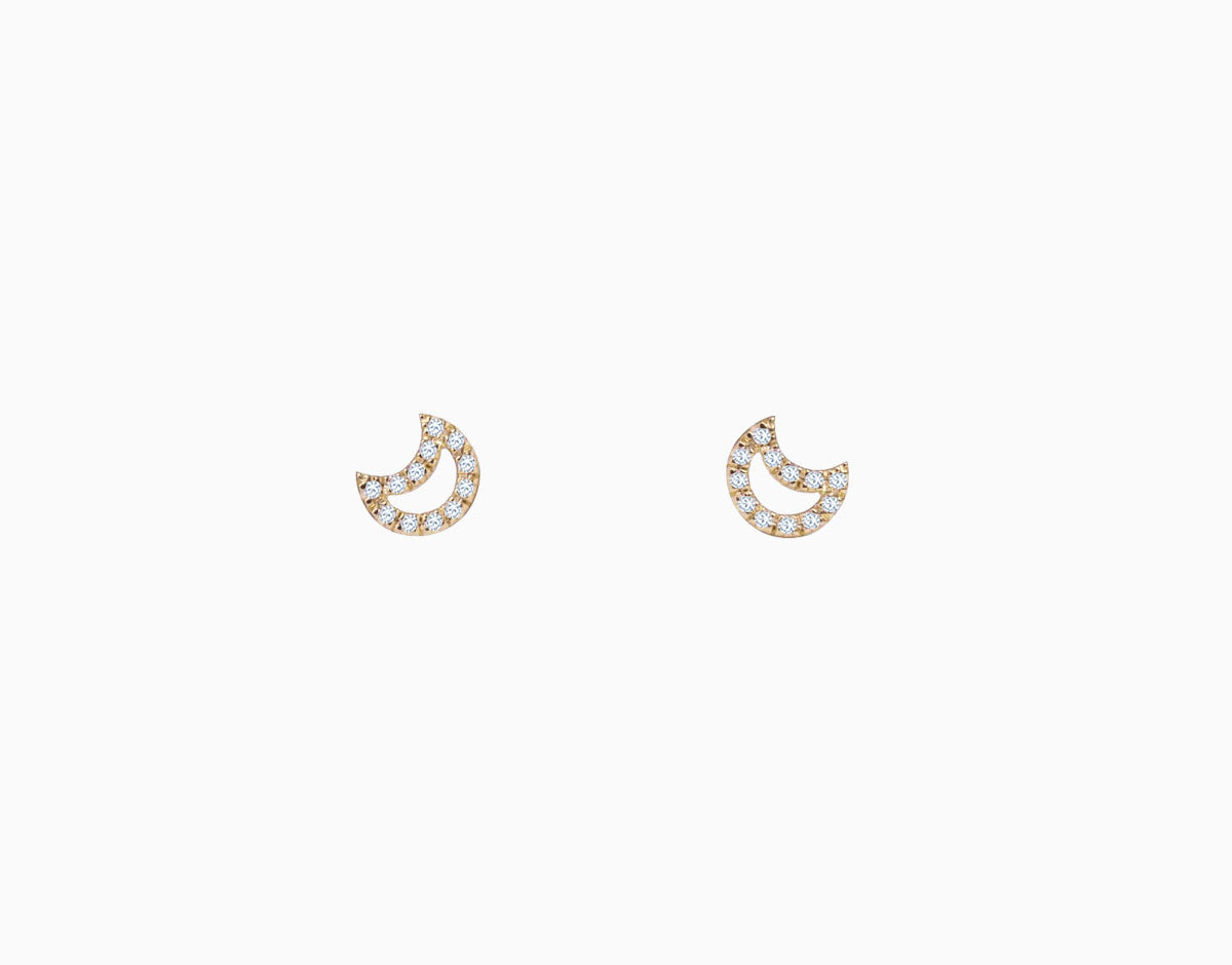 Diamant Mond Ohrstecker