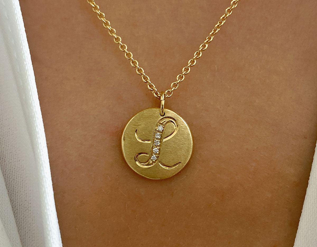 Médaillon de script en diamant