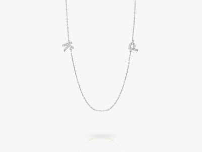 DOUBLE DIAMOND LETTERS NECKLACE