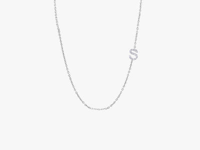 SIDEWAY DIAMOND LETTERS NECKLACE