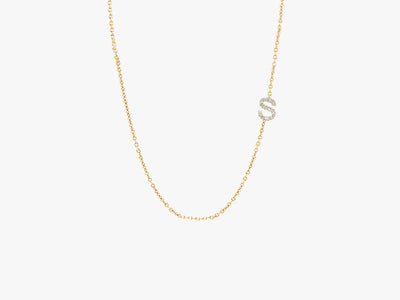 SIDEWAY DIAMOND LETTERS NECKLACE