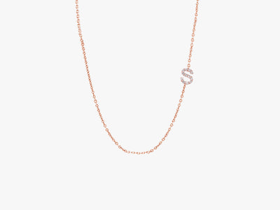 SIDEWAY DIAMOND LETTERS NECKLACE