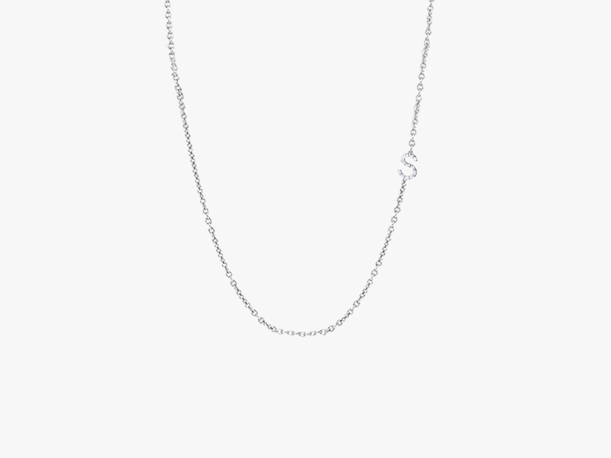 SIDEWAY DIAMOND LETTERS NECKLACE