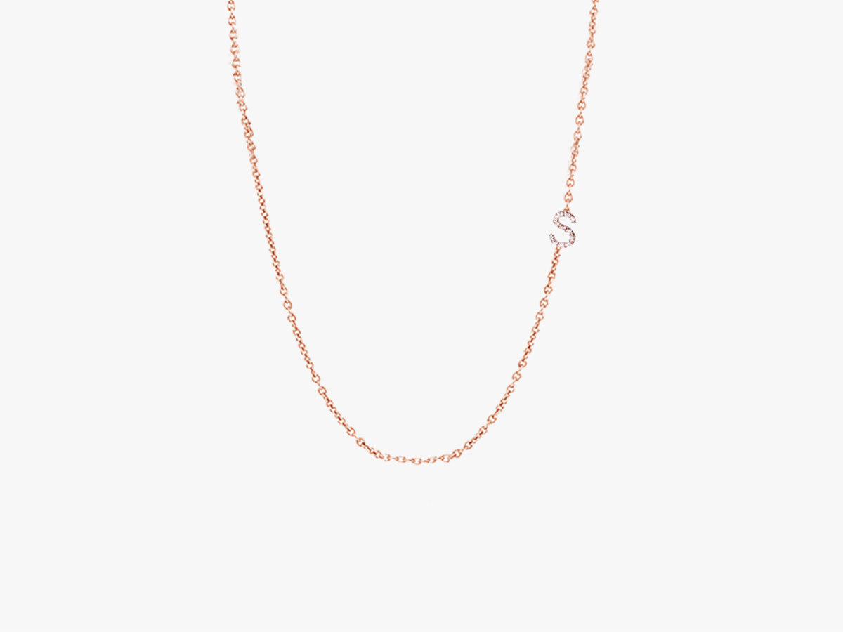 SIDEWAY DIAMOND LETTERS NECKLACE