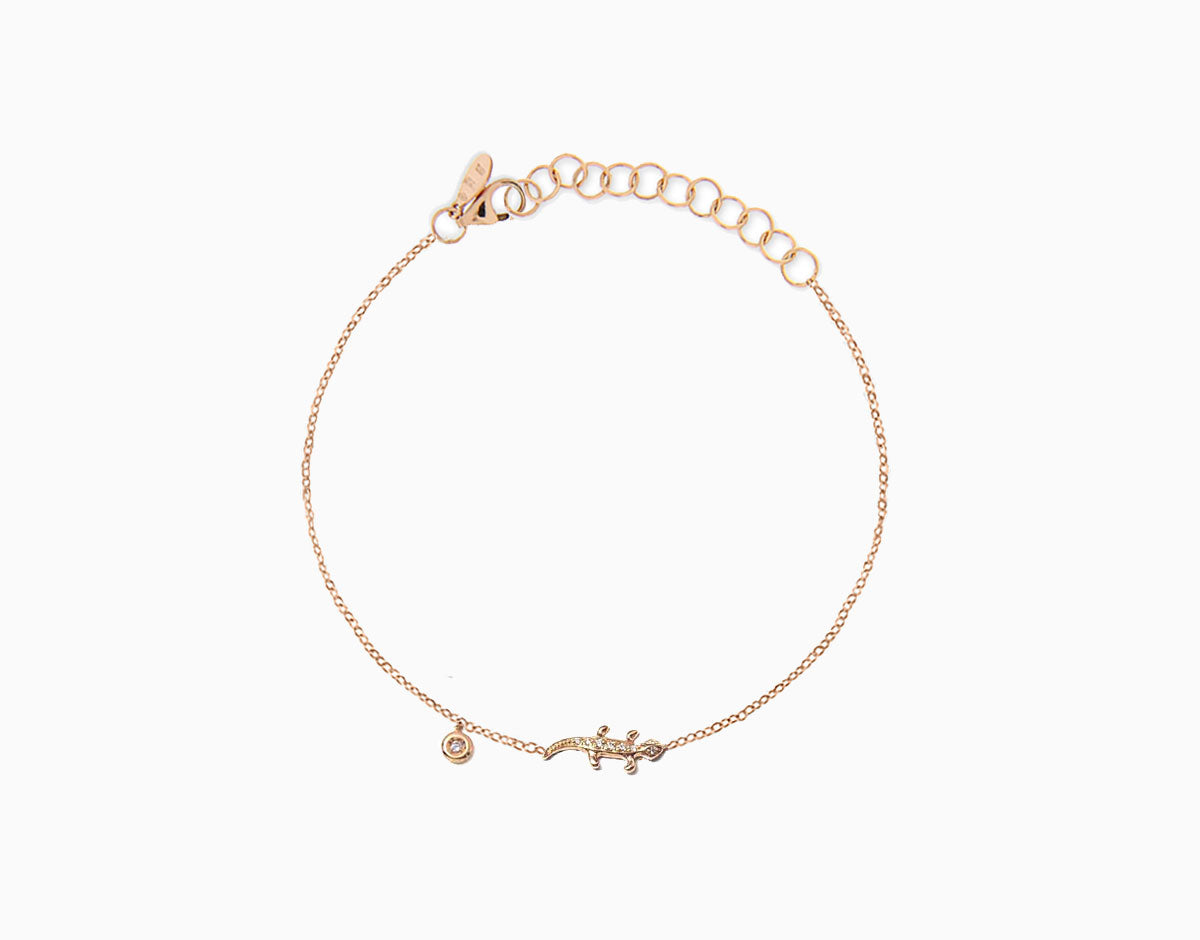 Gecko diamond anklet
