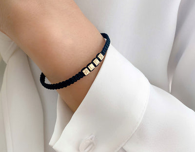 Gold Cubes Armband (geknüpft)