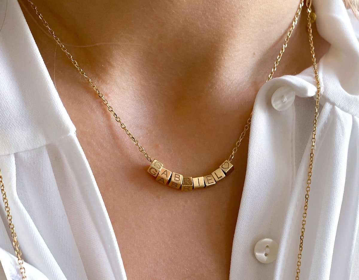 Gold Cubes Necklace