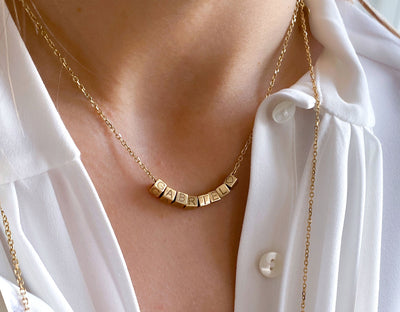 Collier Gold Cubes