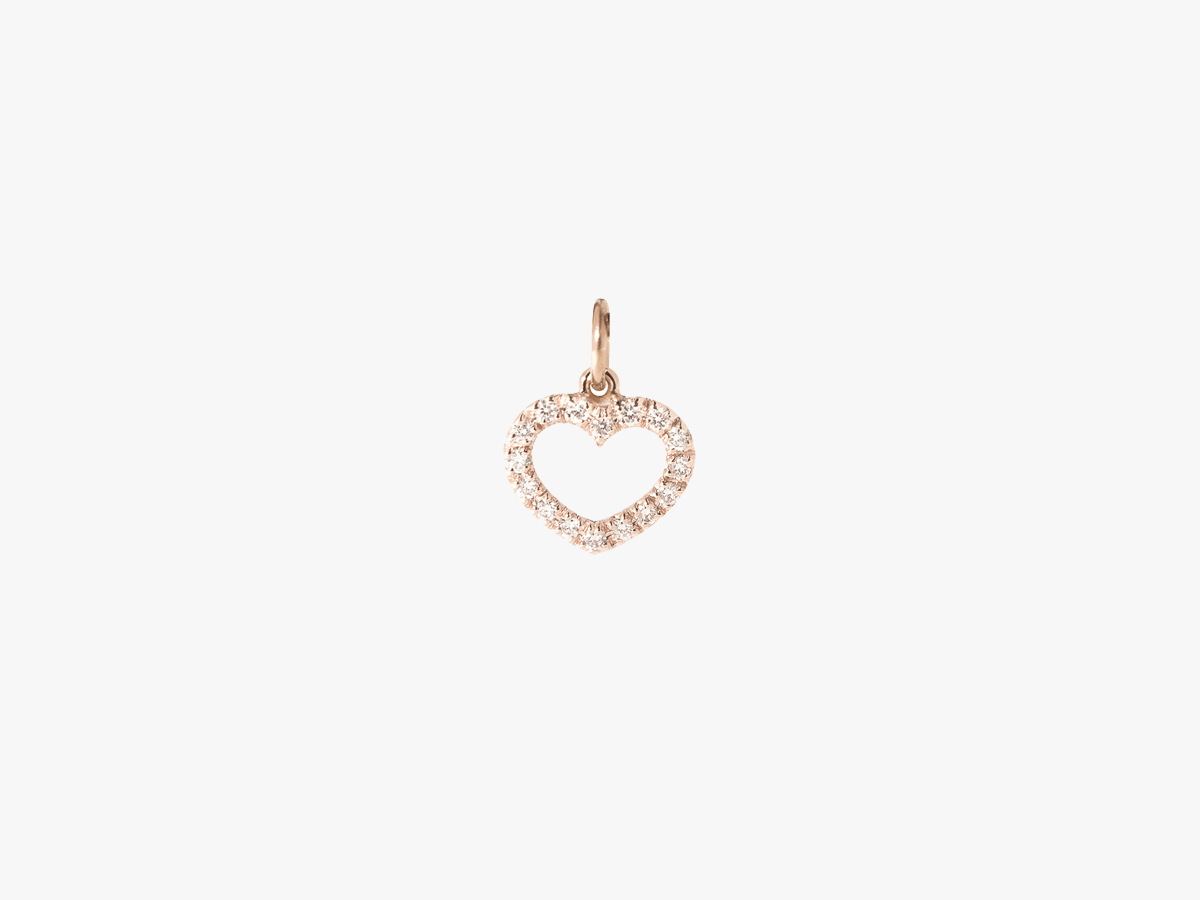 Herz Diamant Charm (open)