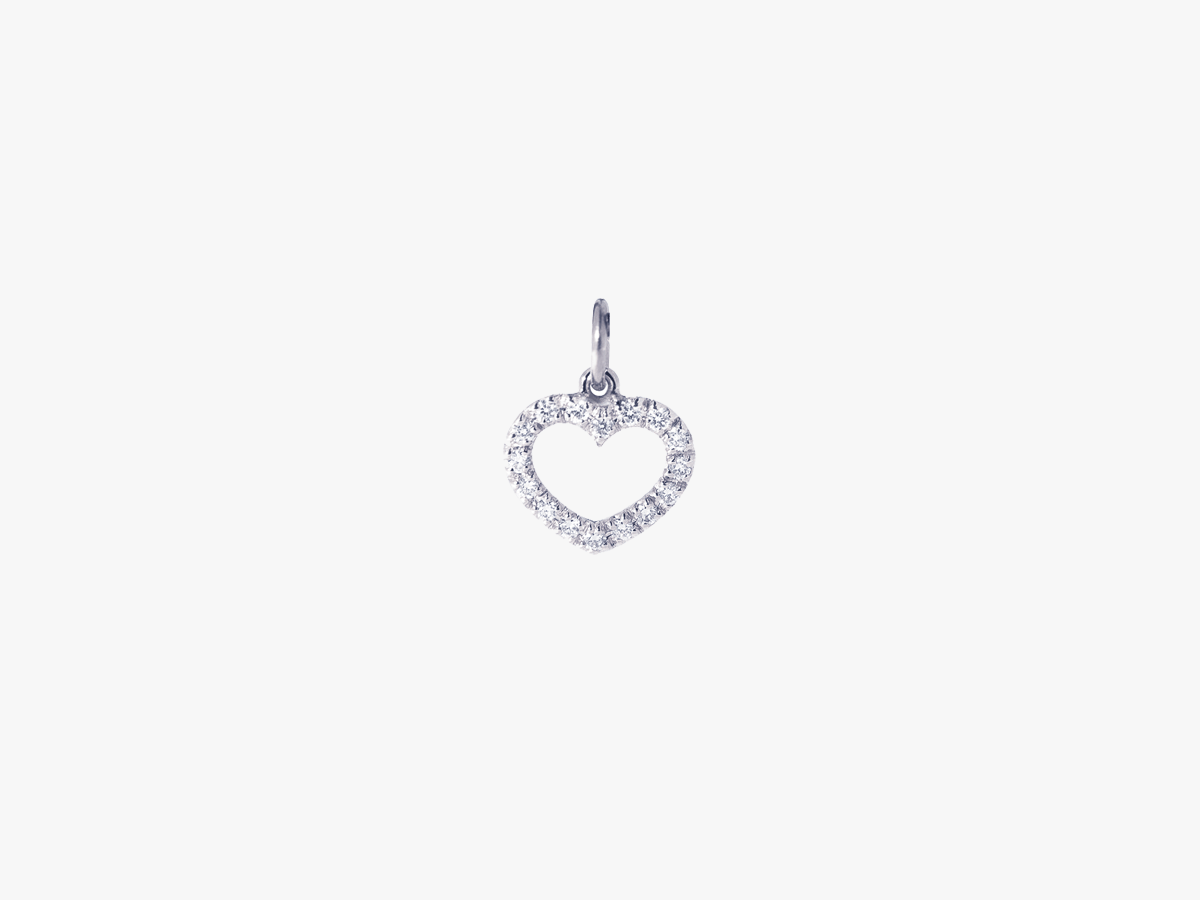 Herz Diamant Charm (open)