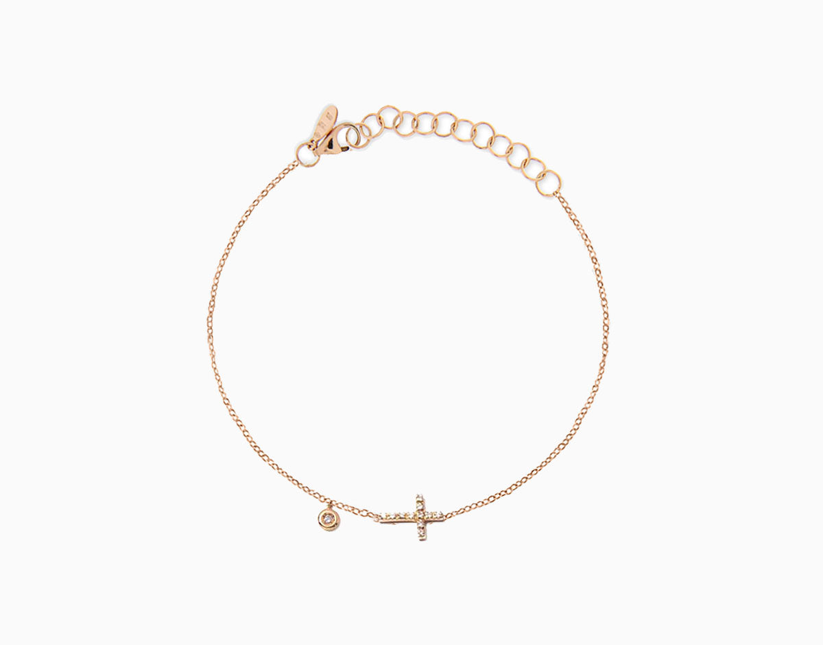Cross diamond anklet
