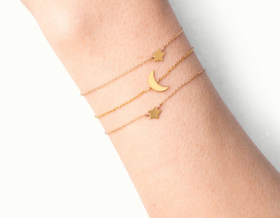 Mond Armband - reines Gelbgold & Roségold - Giselle Jewelry CH - 2
