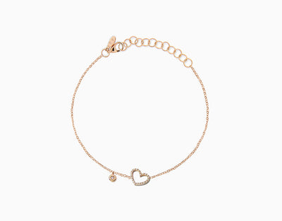 Open Heart Diamond Anklet