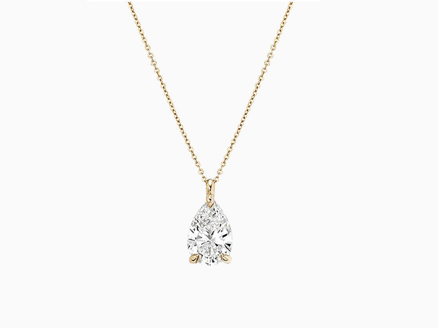 PURE Pear Solitaire Diamant Cut Halskette
