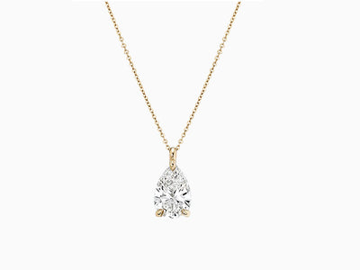 Solitaire Pear Diamant Cut Halskette