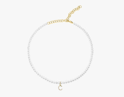 DIAMANT BUCHSTABEN PERLEN CHOKER