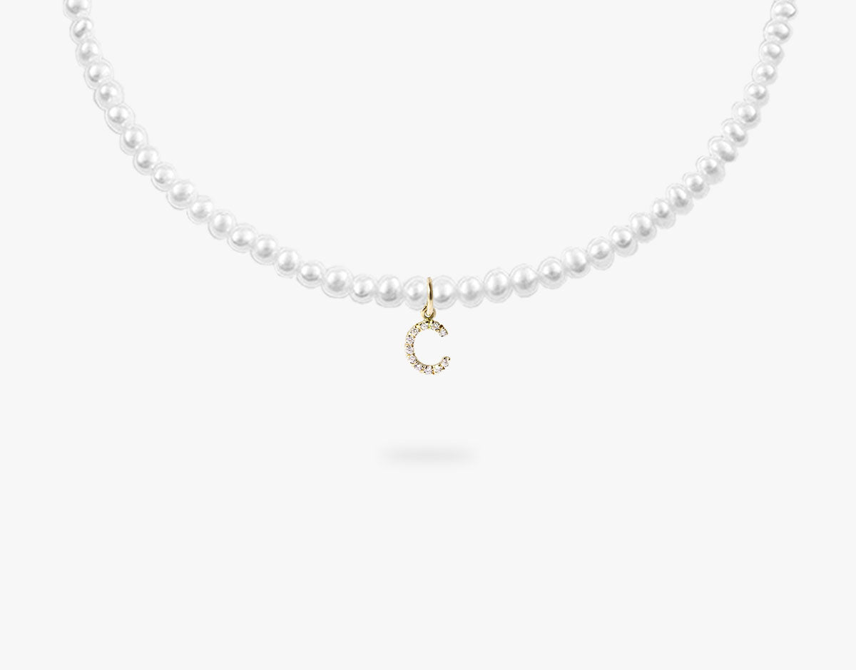 DIAMANT BUCHSTABEN PERLEN CHOKER