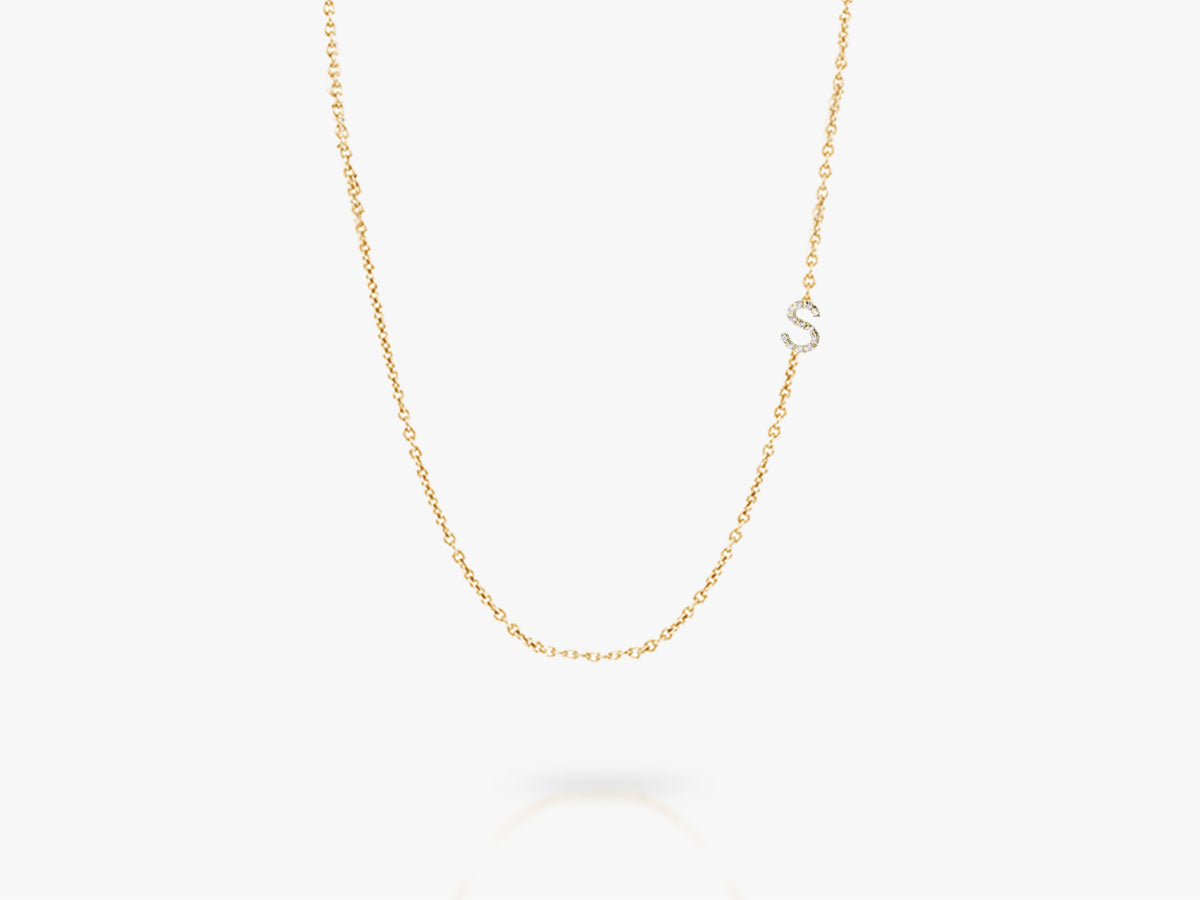 SIDEWAY DIAMOND LETTERS NECKLACE