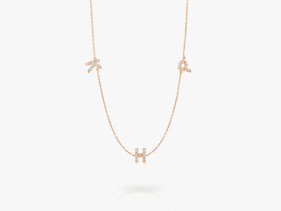 TRIPLE DIAMOND LETTERS NECKLACE
