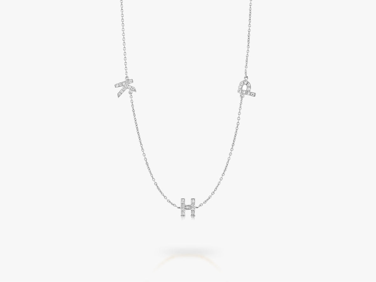 TRIPLE DIAMOND LETTERS NECKLACE