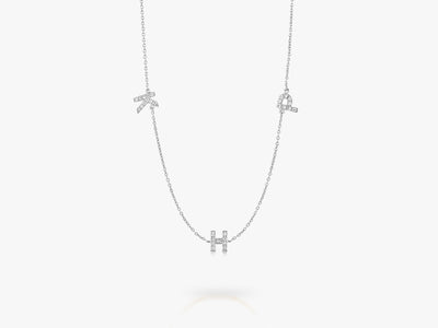 TRIPLE DIAMOND LETTERS NECKLACE