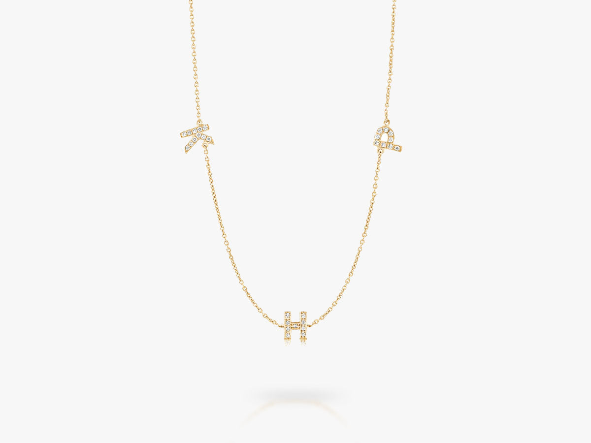 TRIPLE DIAMOND LETTERS NECKLACE